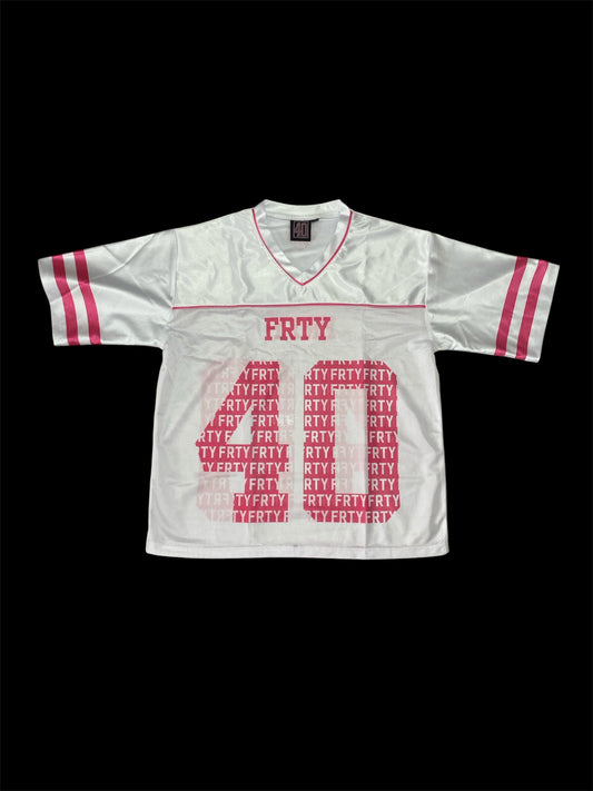 White & pink 40FRTY jersey