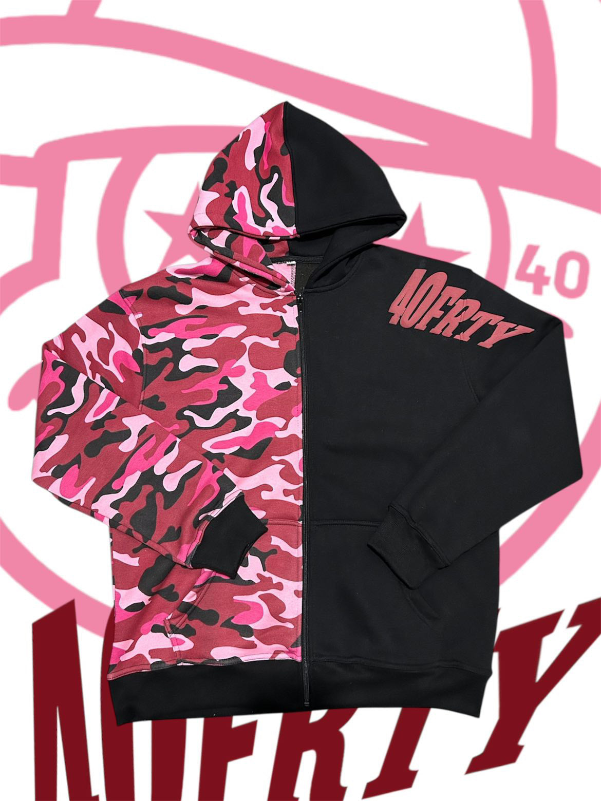 Split-Camo Zip Up