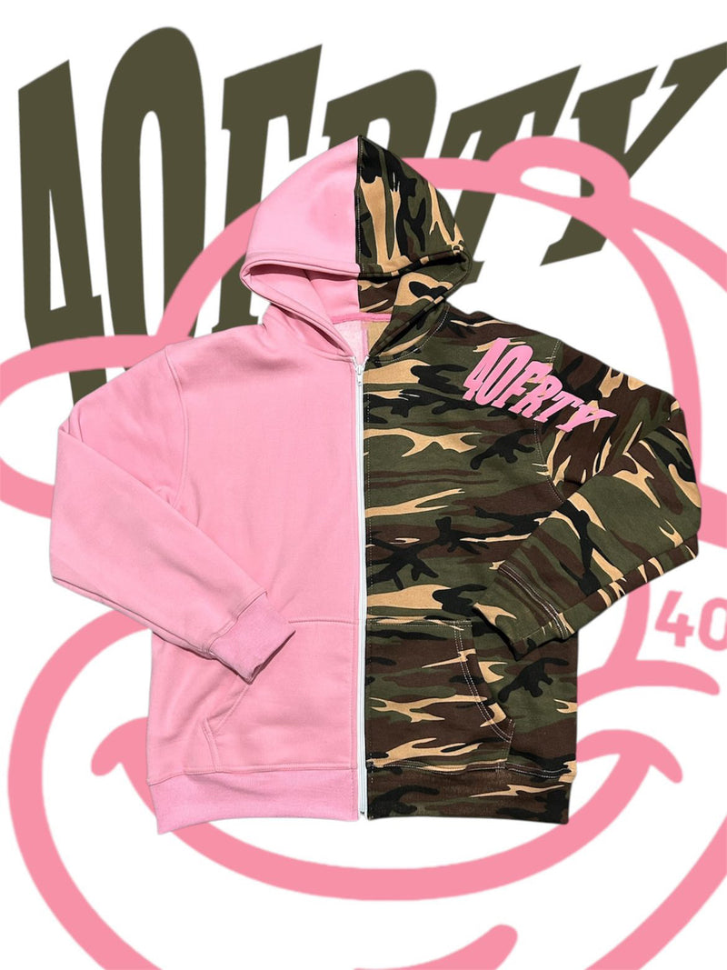 Split-Camo Zip Up